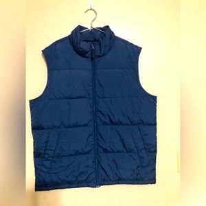 Lands end puffer vest color blue size large